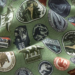 Bomullspoplin Jurassic Park-märken Licenstyg | Universal Studios – pinjegrön, 