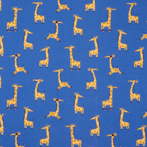 Bomullsjersey sportiga giraffer – kungsblått, 