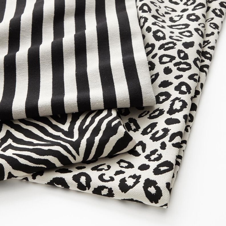 Dekorationstyg Jacquard zebra – elfenbensvit/svart,  image number 5