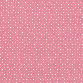 Bomullspoplin Små prickar – rosa/vit, 