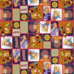 Bomullspoplin Scooby Doo som serie Licenstyg – rött/färgmix, 