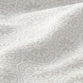 Outdoortyg jacquard Cirkel-ornament – ljusgrått/yllevit, 