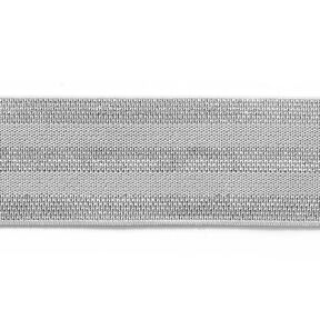 Randigt gummiband [40 mm] – ljusgrått/silver, 