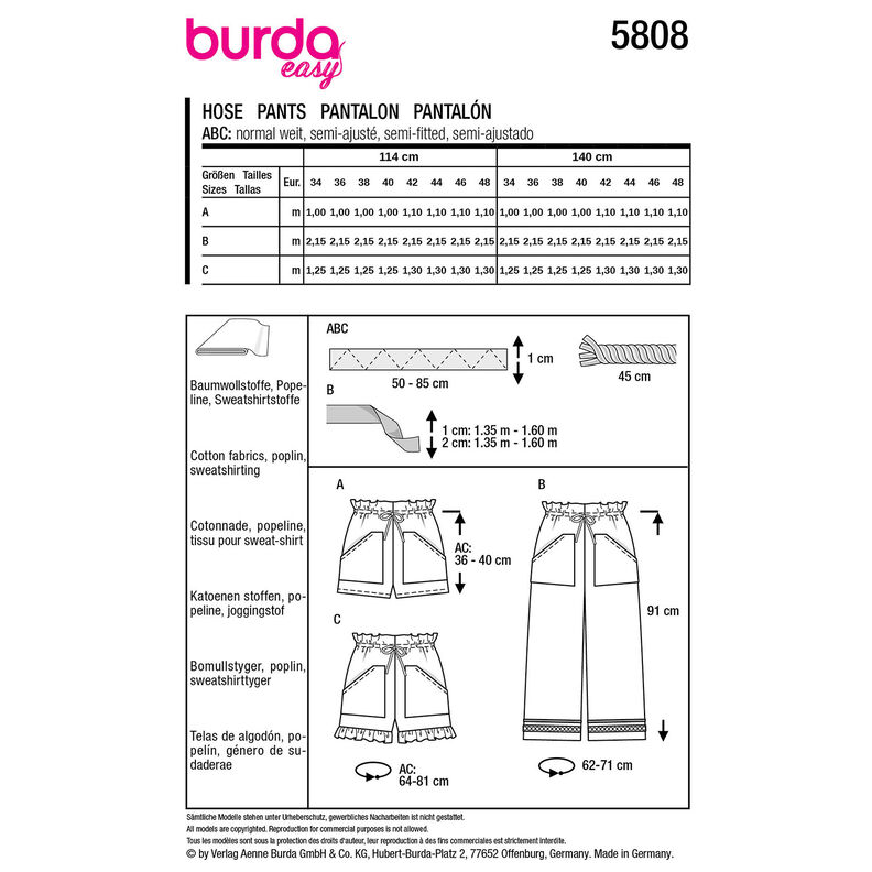 Byxor | Burda 5808 | 34-48,  image number 12