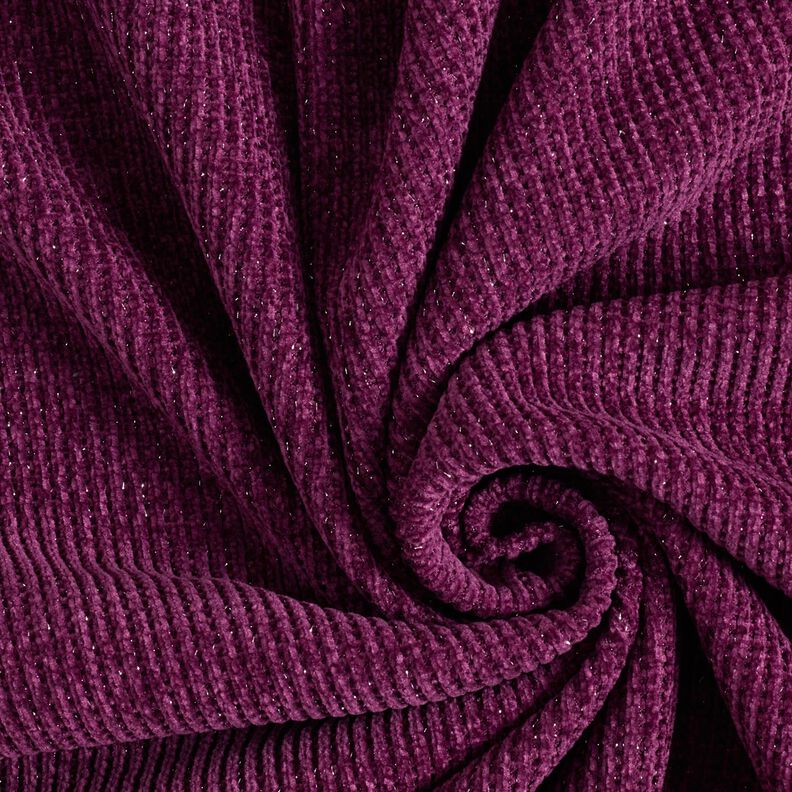 Glitter chenille – aubergine/silvermetallic,  image number 3