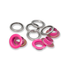 Öljetter med brickor [20 stycken | Ø 11 mm] | Prym – pink/silvermetallic, 