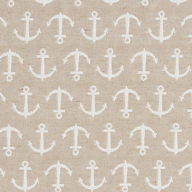 Dekorationstyg Jacquard ankare – ljusbeige/sand,  image number 1