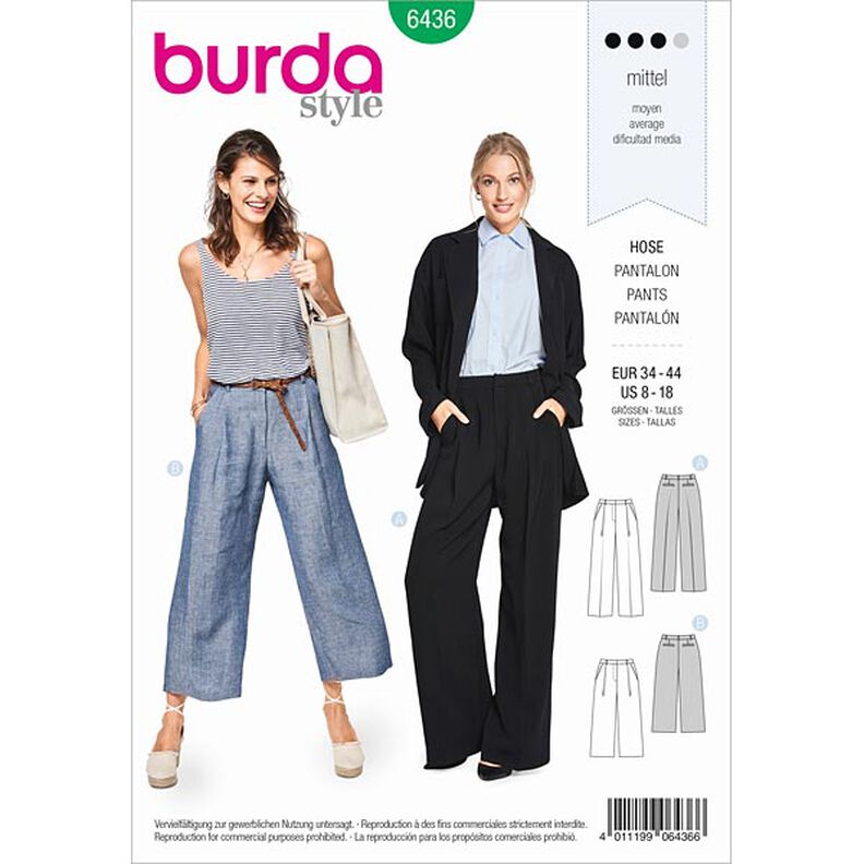 Byxor | Culotte-byxor, Burda 6436 | 34 - 44,  image number 1