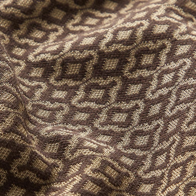 Stickad jacquard romber – beige/brun,  image number 3