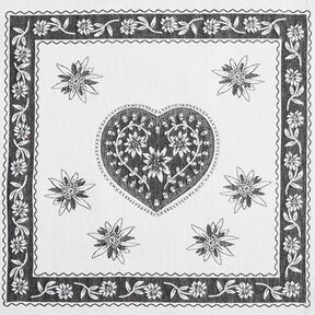 dekorationspanel Gobeläng alpint hjärta – elfenbensvit/grått, 