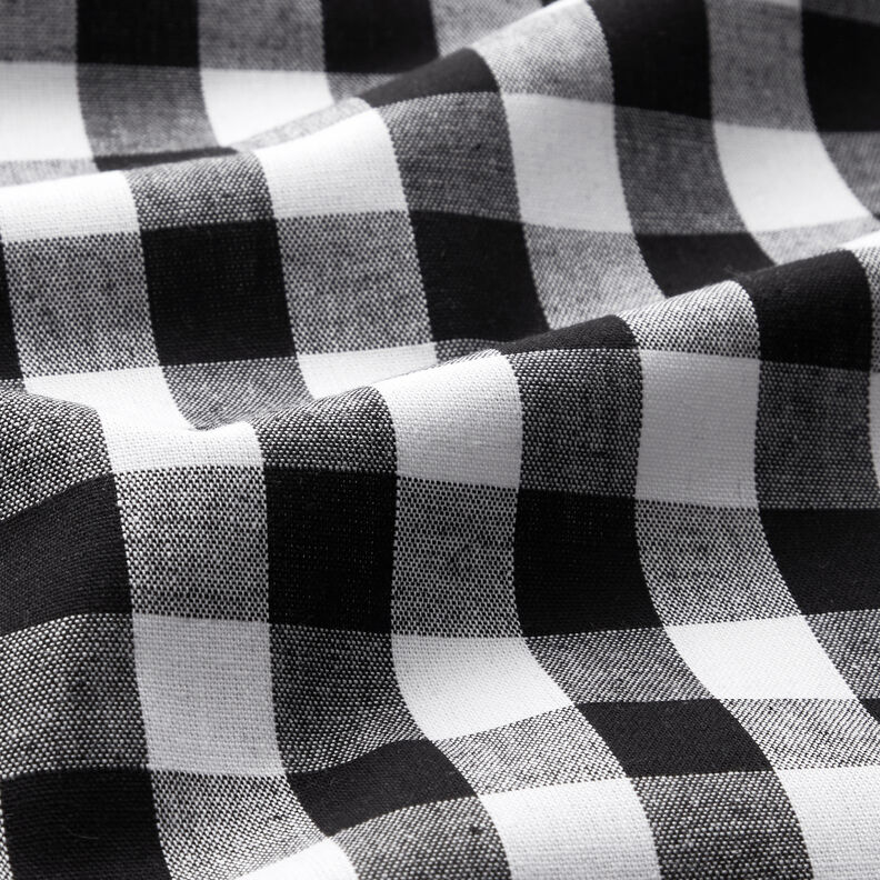 Bomullstyg Vichy rutig 1,7 cm – svart/vit,  image number 2