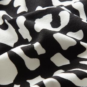 Viskosjersey Abstrakta leopardfläckar – svart/vit, 