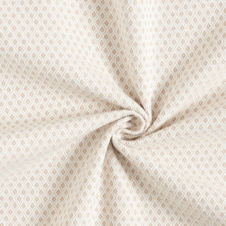 Dekorationstyg Jacquard små romber – mörkbeige,  image number 1