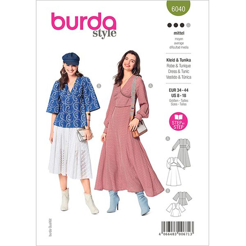 Klänning / Blus, Burda 6040 | 34 - 44,  image number 1