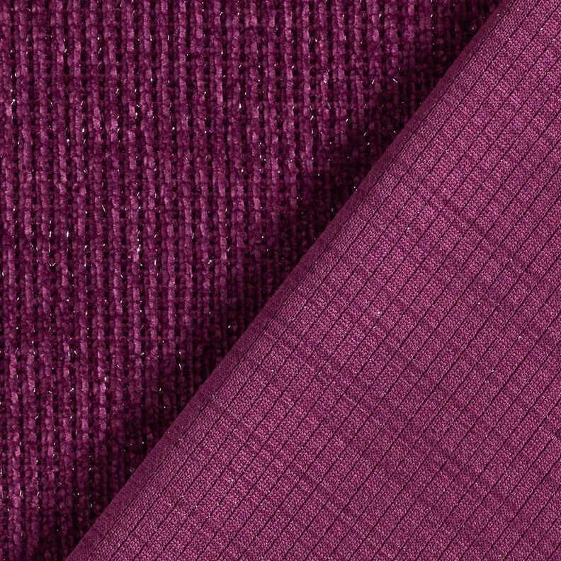 Glitter chenille – aubergine/silvermetallic,  image number 4