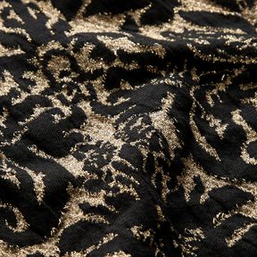 Jacquard-jersey ornament – guldmetallic/svart, 