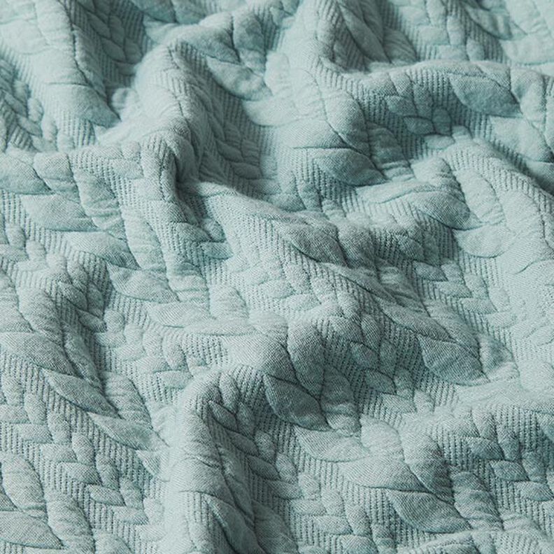 Jerseyjacquard Cloqué Flätat mönster – mint,  image number 2