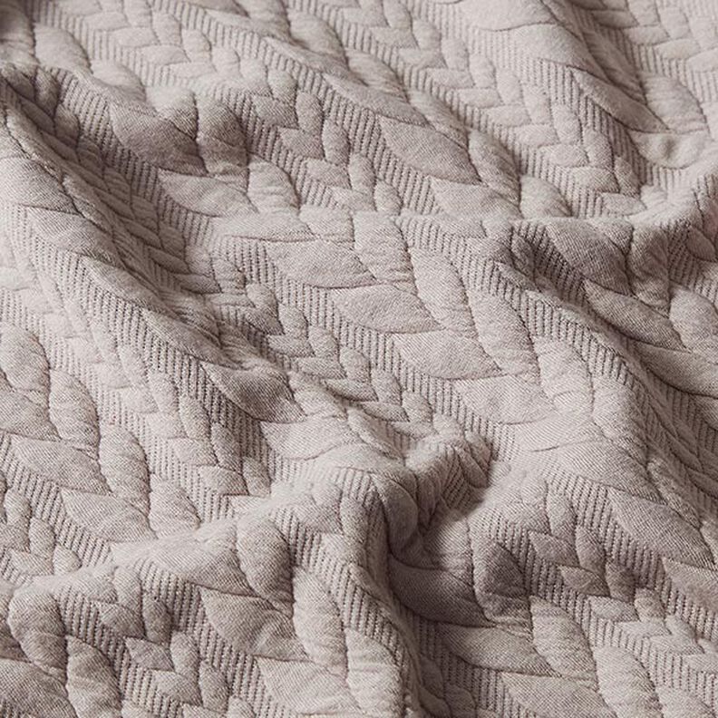 Jerseyjacquard Cloqué Flätat mönster – beige,  image number 2