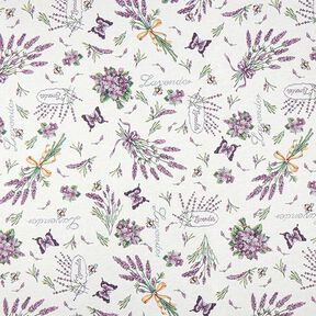 dekorationstyg gobeläng violer lavendel – yllevit/fläder, 