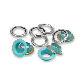 Öljetter med brickor [20 stycken | Ø 11 mm] | Prym – mint/silvermetallic, 