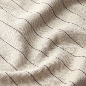 Stickad jacquard kritstrecksrandigt – beige/mörkbrun, 