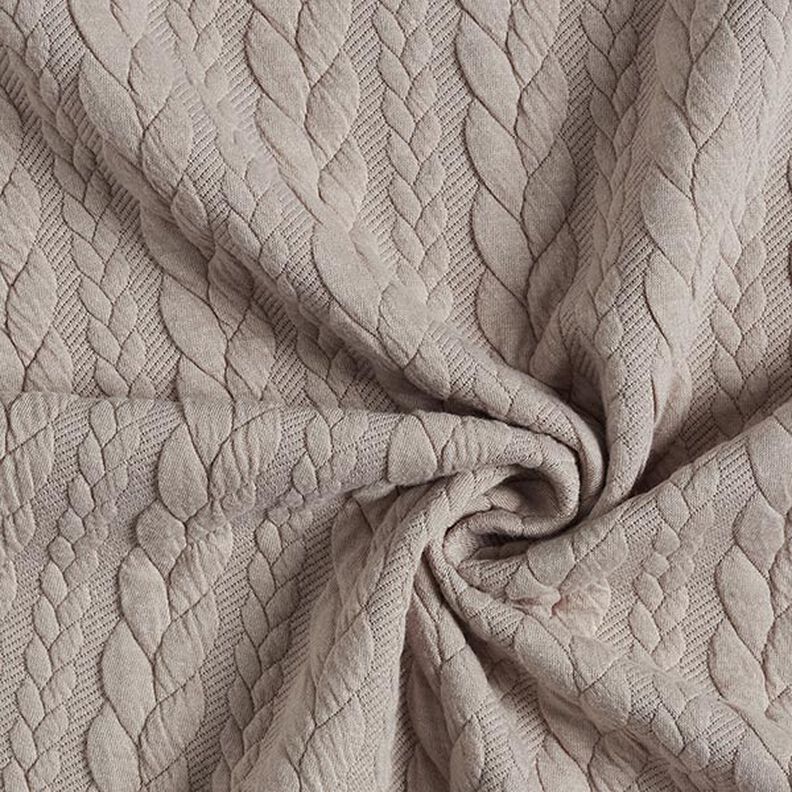 Jerseyjacquard Cloqué Flätat mönster – beige,  image number 3