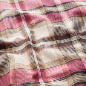 Bomullsflanell skotskrutig – beige/pink, 