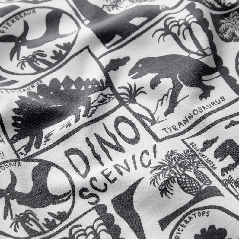 Bomullsjersey Dino-patches | by Poppy vit/antracit,  image number 2