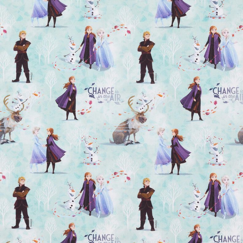 Bomullspoplin Frozen Licenstyg | Disney – ljus mint,  image number 1