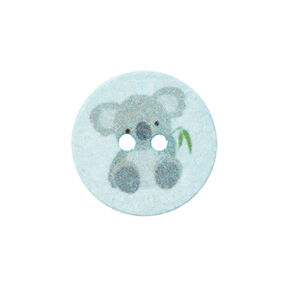 Polyesterknapp 2-håls Recycling Koalabjörn [Ø18 mm] – babyblått, 