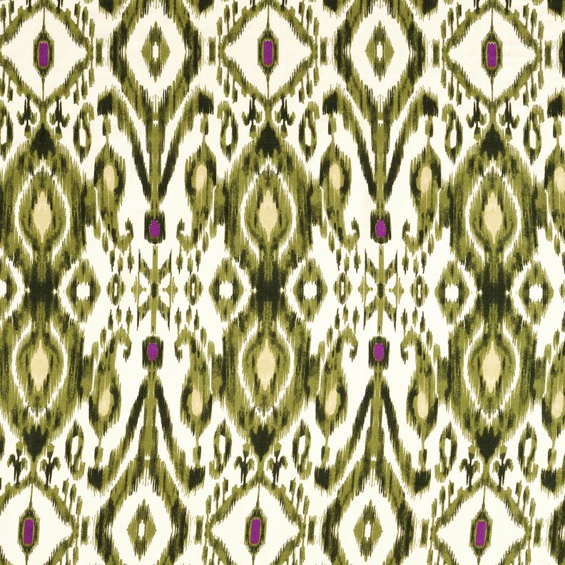 Viskosesastin Ikat Muster – vit/pistage,  image number 1