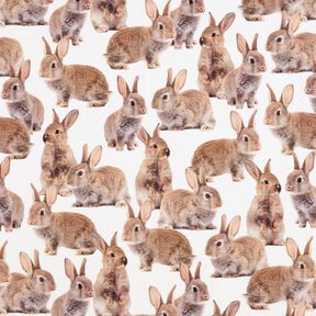 Dekorationstyg Halvpanama stora kaniner – elfenbensvit/brun, 