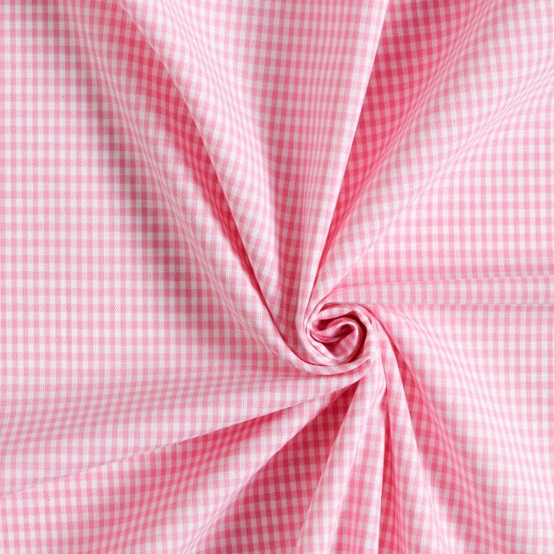 Bomullstyg Vichy rutig 0,2 cm – rosa/vit,  image number 3