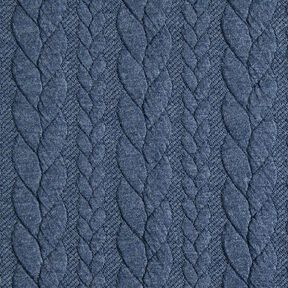 Jerseyjacquard Cloqué Flätat mönster – jeansblå, 