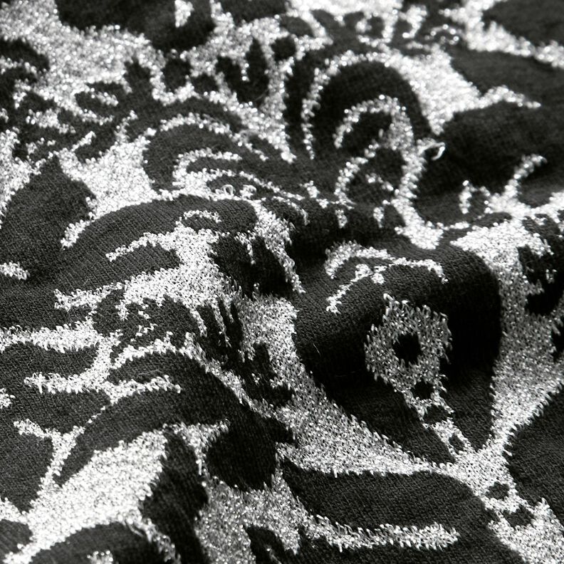 Jacquard-jersey ornament – silvermetallic/svart,  image number 3