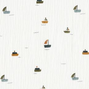 Muslin/Dubbel-krinkelväv båtar – elfenbensvit, 