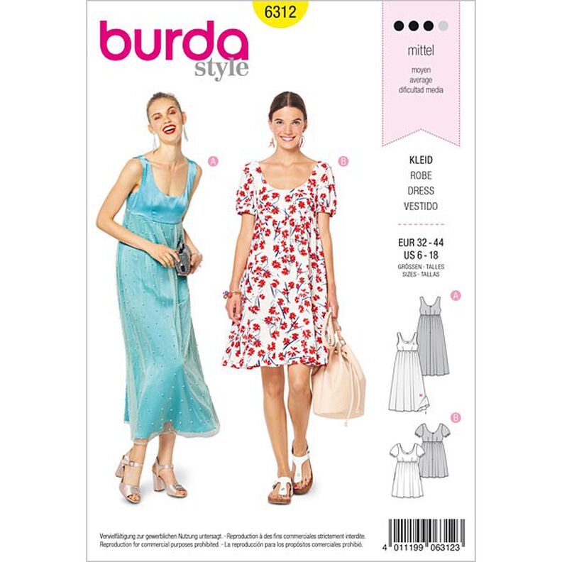 Klänning, Burda 6312 | 32 - 44,  image number 1