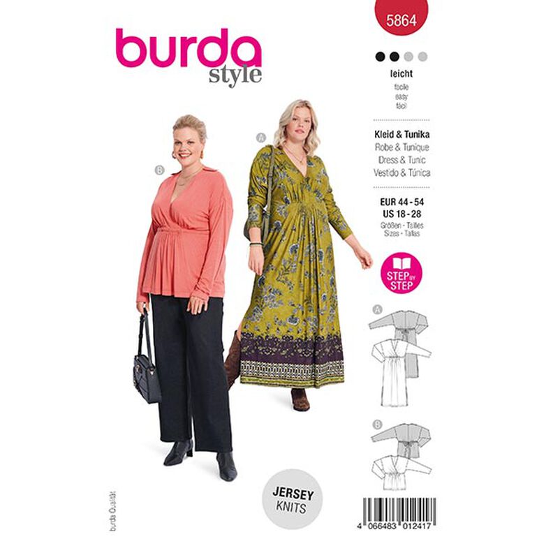 Klänning / Tunika i plusstorlek | Burda 5864 | 44-54,  image number 1