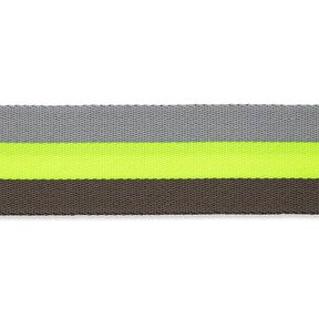 Väskband/bältesband Neon [ 40 mm ] – neongul/grått, 