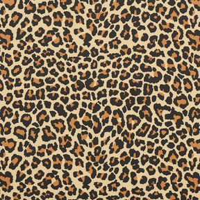 Dekorationstyg Bomullssatin Leopardmönster – brun, 