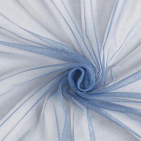 Glittrigt tylltyg Royal – jeansblå/silver, 