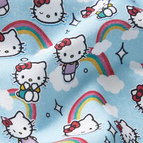 Bomullspoplin Hello Kitty-regnbågar Licenstyg | SANRIO – himmelsblå, 
