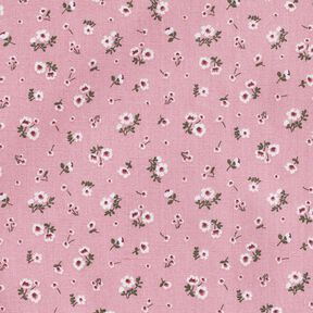Ekologisk bomullspoplin små blommor – gammalt rosa, 