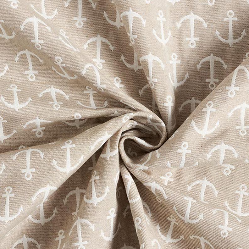 Dekorationstyg Jacquard ankare – ljusbeige/sand,  image number 3