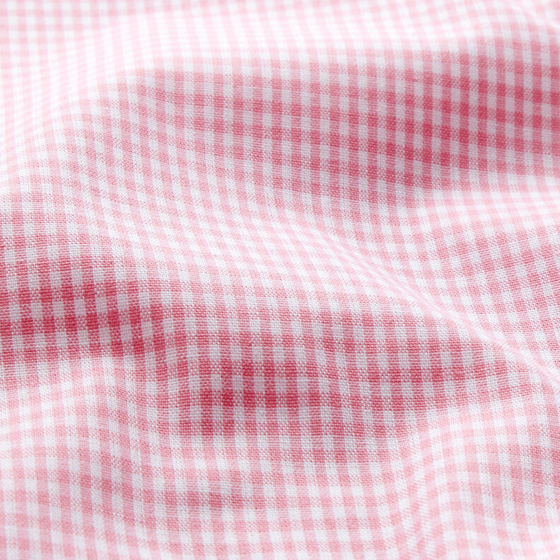 Bomullstyg Vichy rutig 0,2 cm – rosa/vit,  image number 2