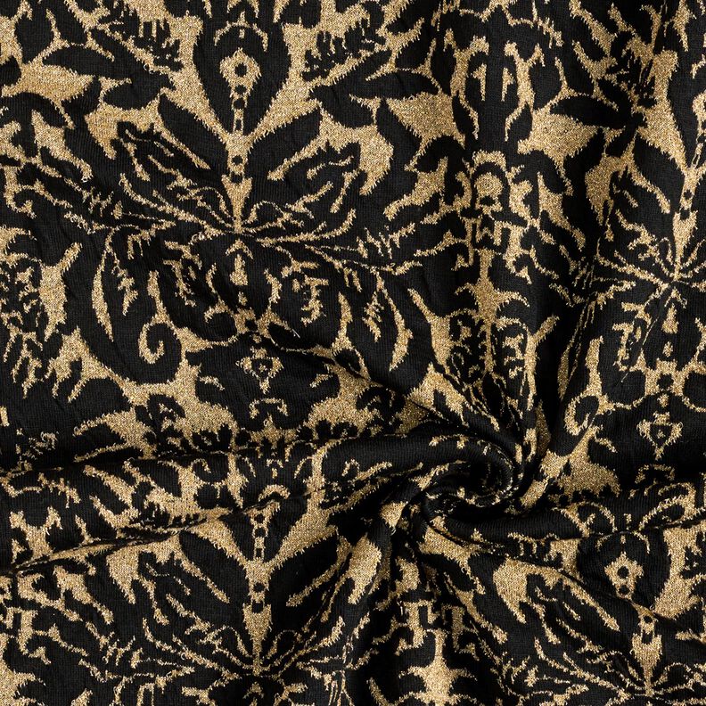 Jacquard-jersey ornament – guldmetallic/svart,  image number 4