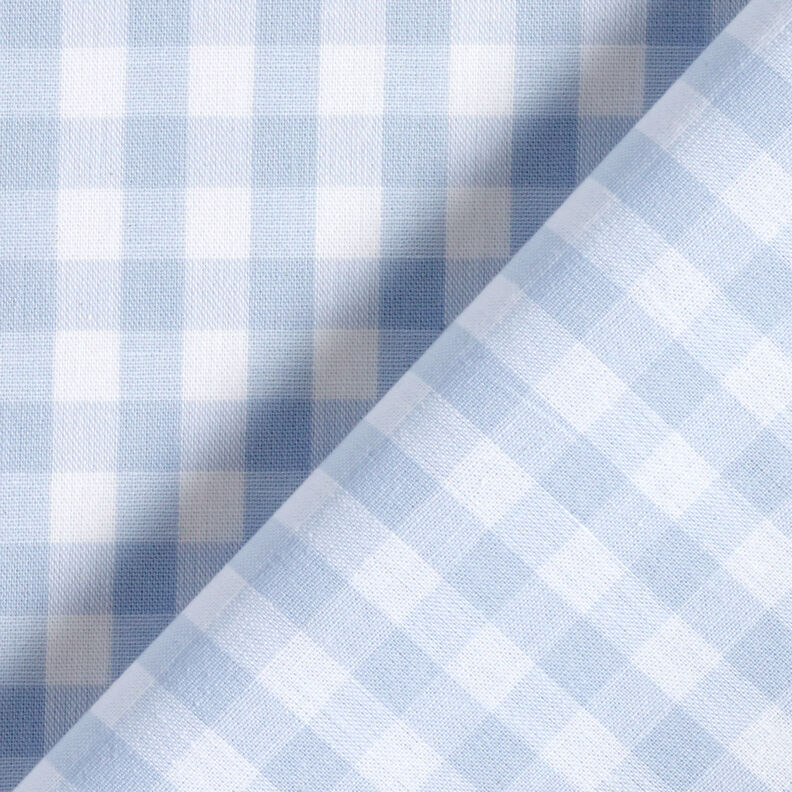 Bomullstyg Vichy rutig 1 cm – ljus jeansblå/vit,  image number 4