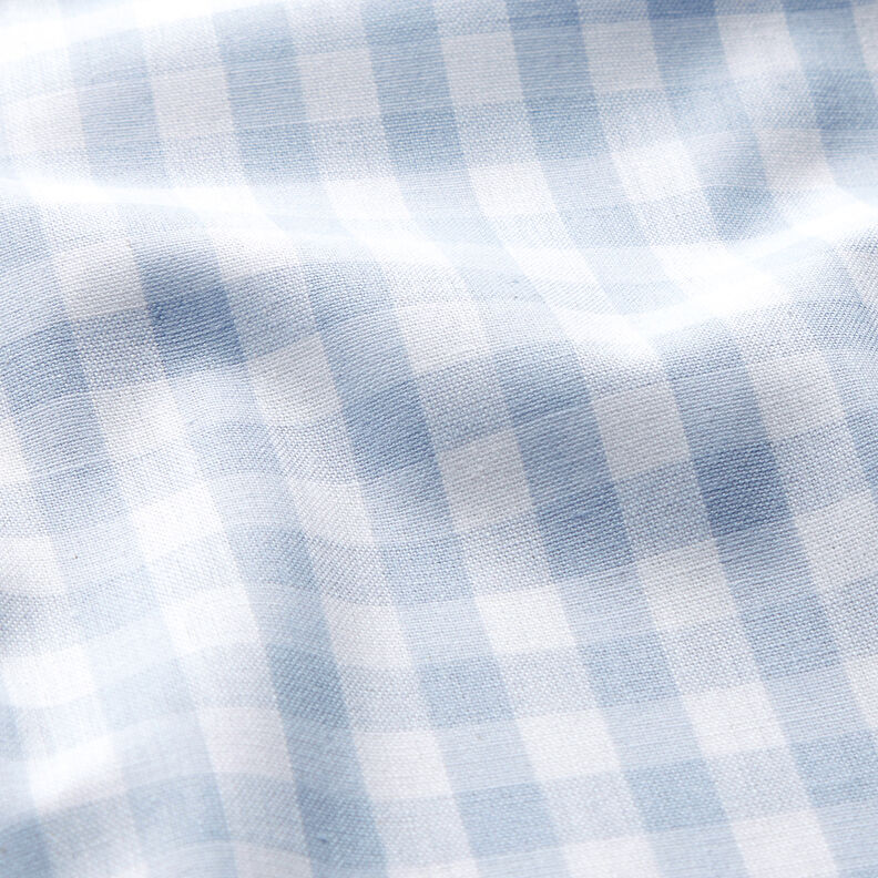 Bomullstyg Vichy rutig 1 cm – ljus jeansblå/vit,  image number 2