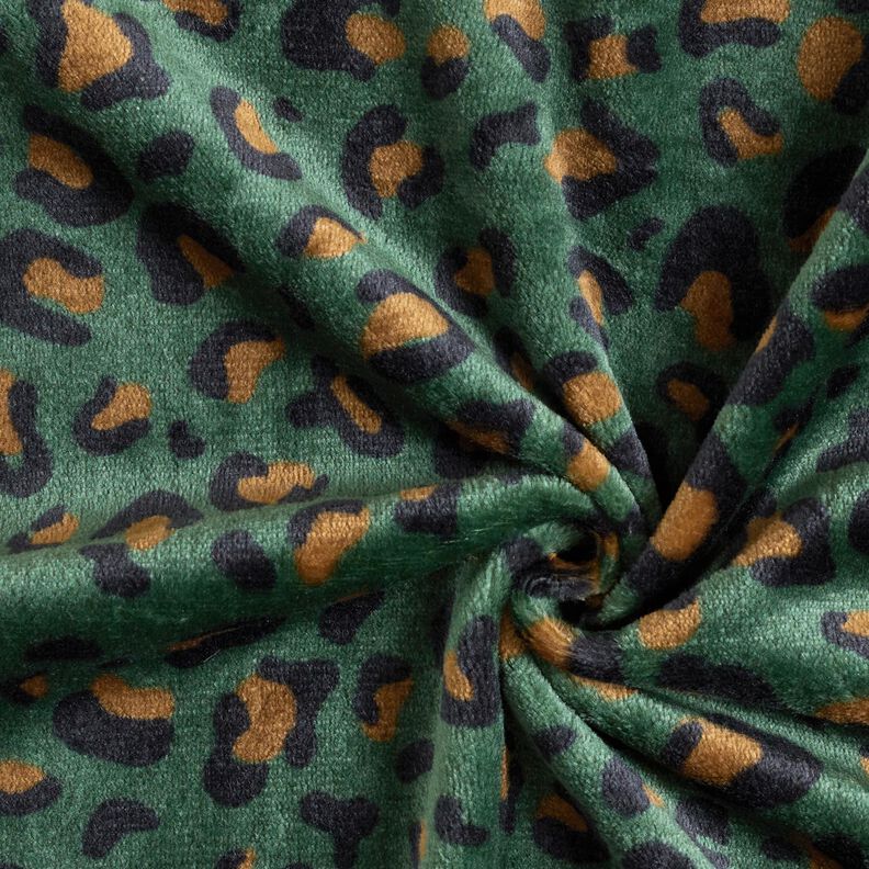 Mysfleece fint leopardmönster – mörkgrön/svart,  image number 3