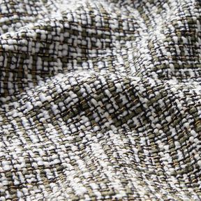 Boucle glitter effekttrådar – khaki/vit, 